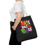 Hate Has No Place Paint Splatter Tote Bag