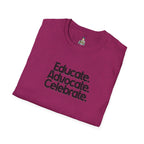 Teacher Advocate T-Shirt - Subtle Pride Educate Advocate Celebrate Design - EqualiTees.Me