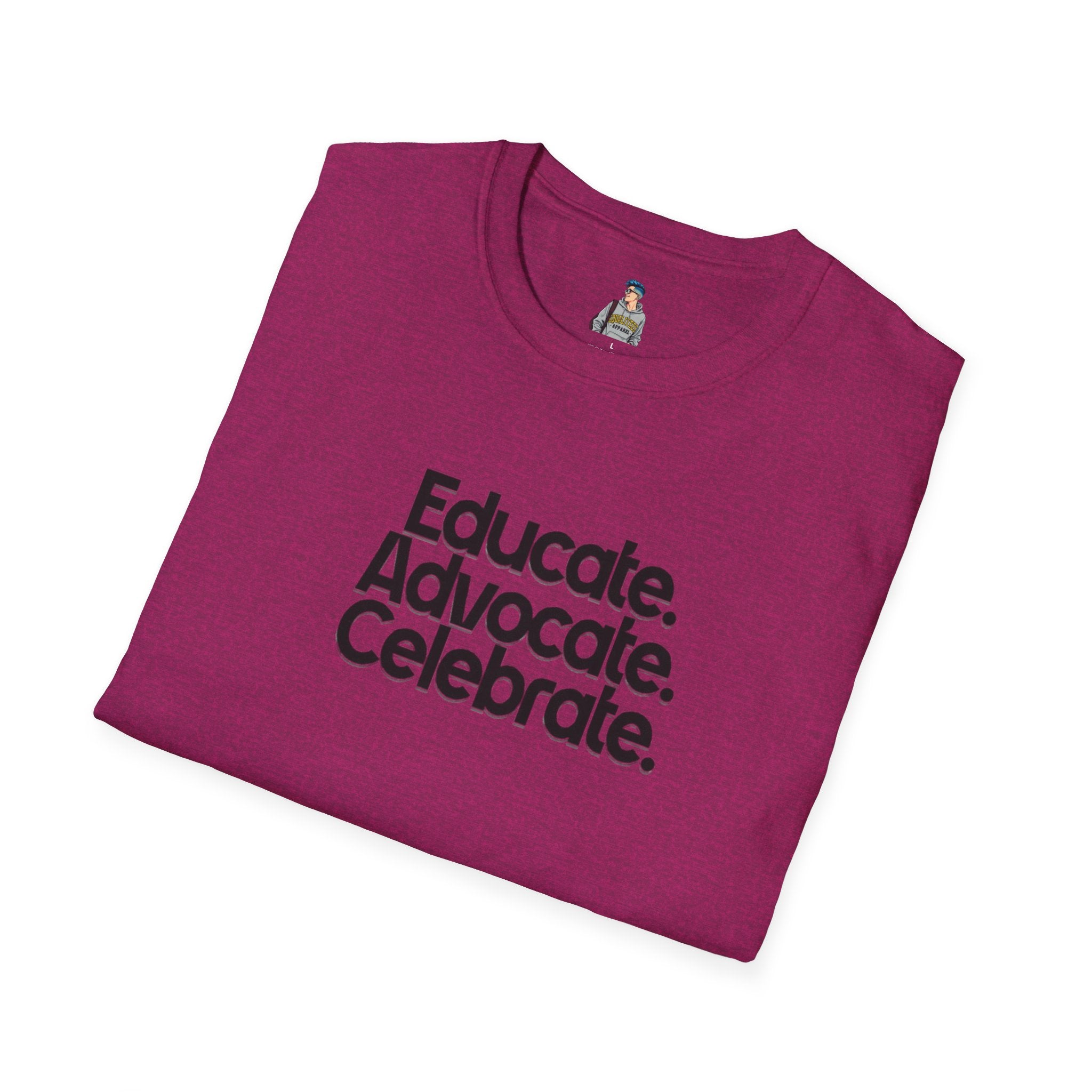 Teacher Advocate T-Shirt - Subtle Pride Educate Advocate Celebrate Design - EqualiTees.Me