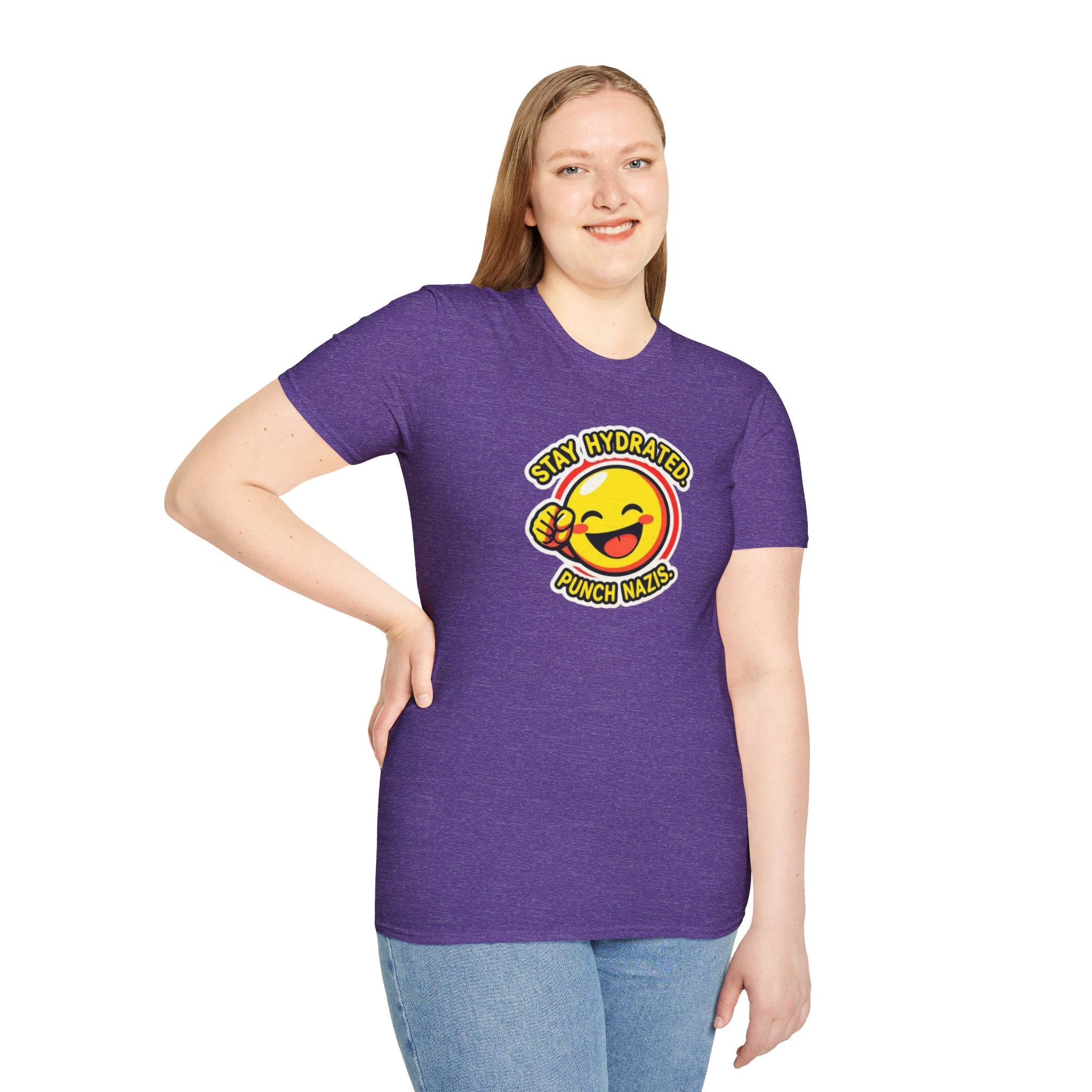 Stay Hydrated, Punch Nazis Funny Emoji T-Shirt