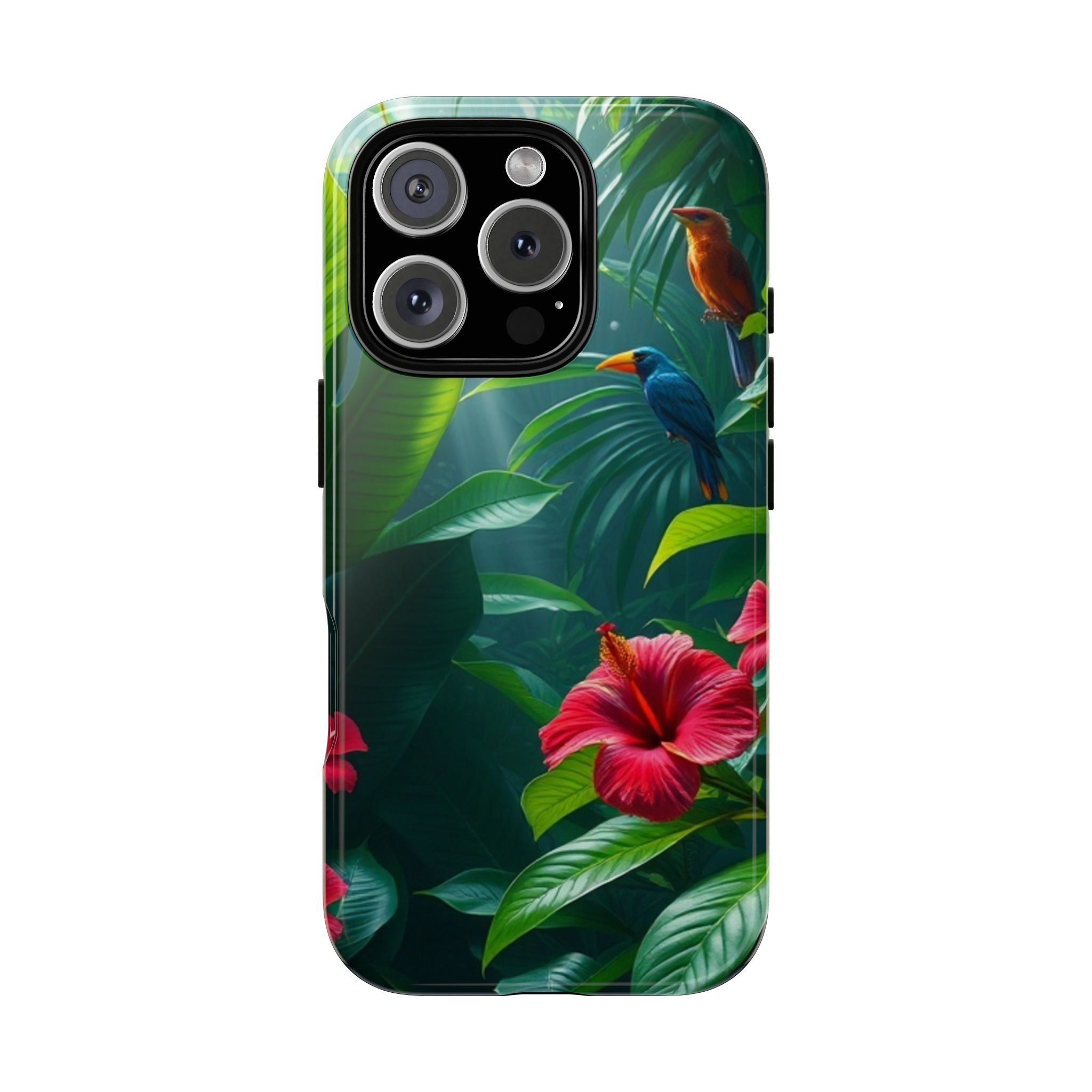 Android OR iPhone Compatible Cases - Tropical Flower & Bird Design - Unique Tough Cases