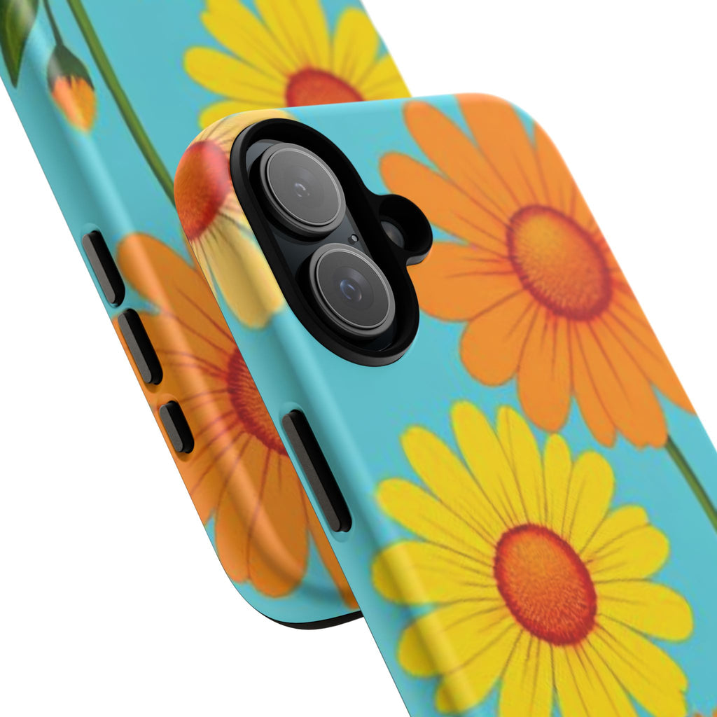 Floral Tough Phone Case for iPhone — Bright Daisy Garden Protective Cover