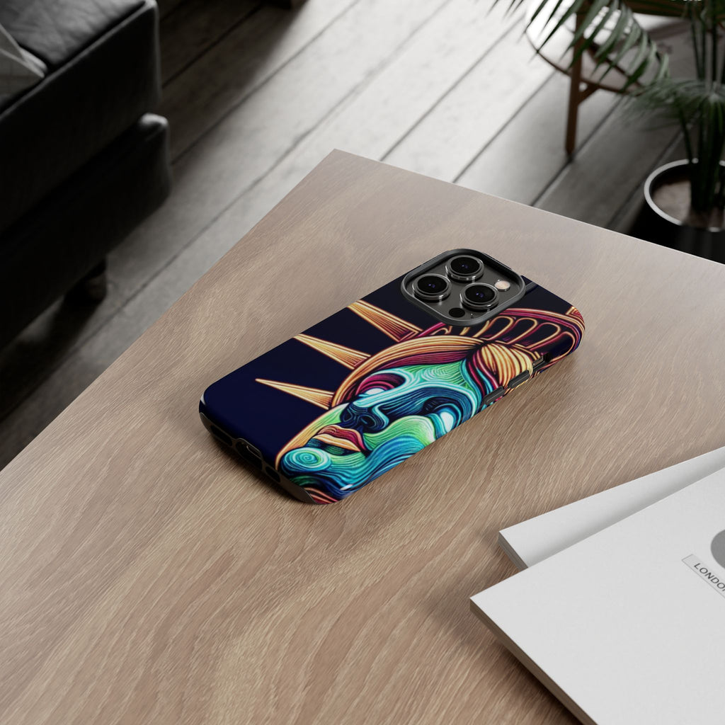 Statue of Liberty Neon Glowing Art Tough Case for Android & iPhone