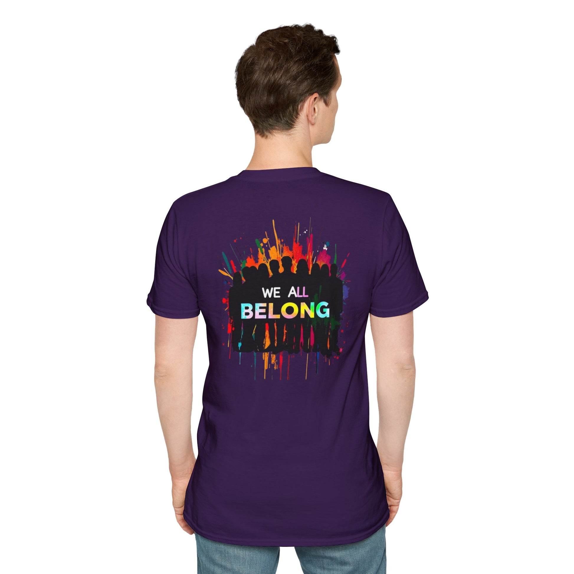 Unisex Softstyle T-Shirt: "Conversion Therapy is Torture" & "We All Belong" - LGBTQ+ Empowerment Tee