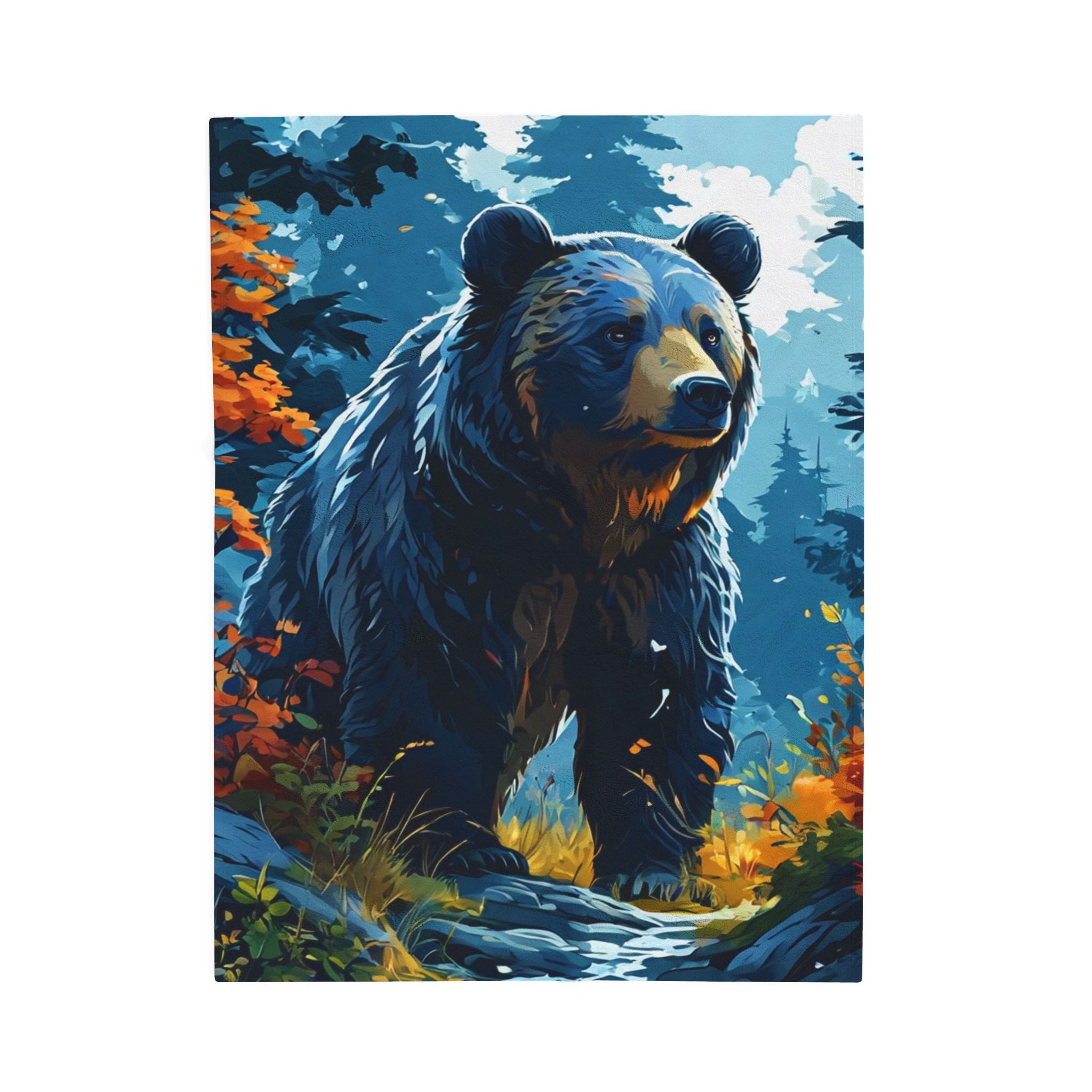 Cozy Bear Velveteen Plush Blanket
