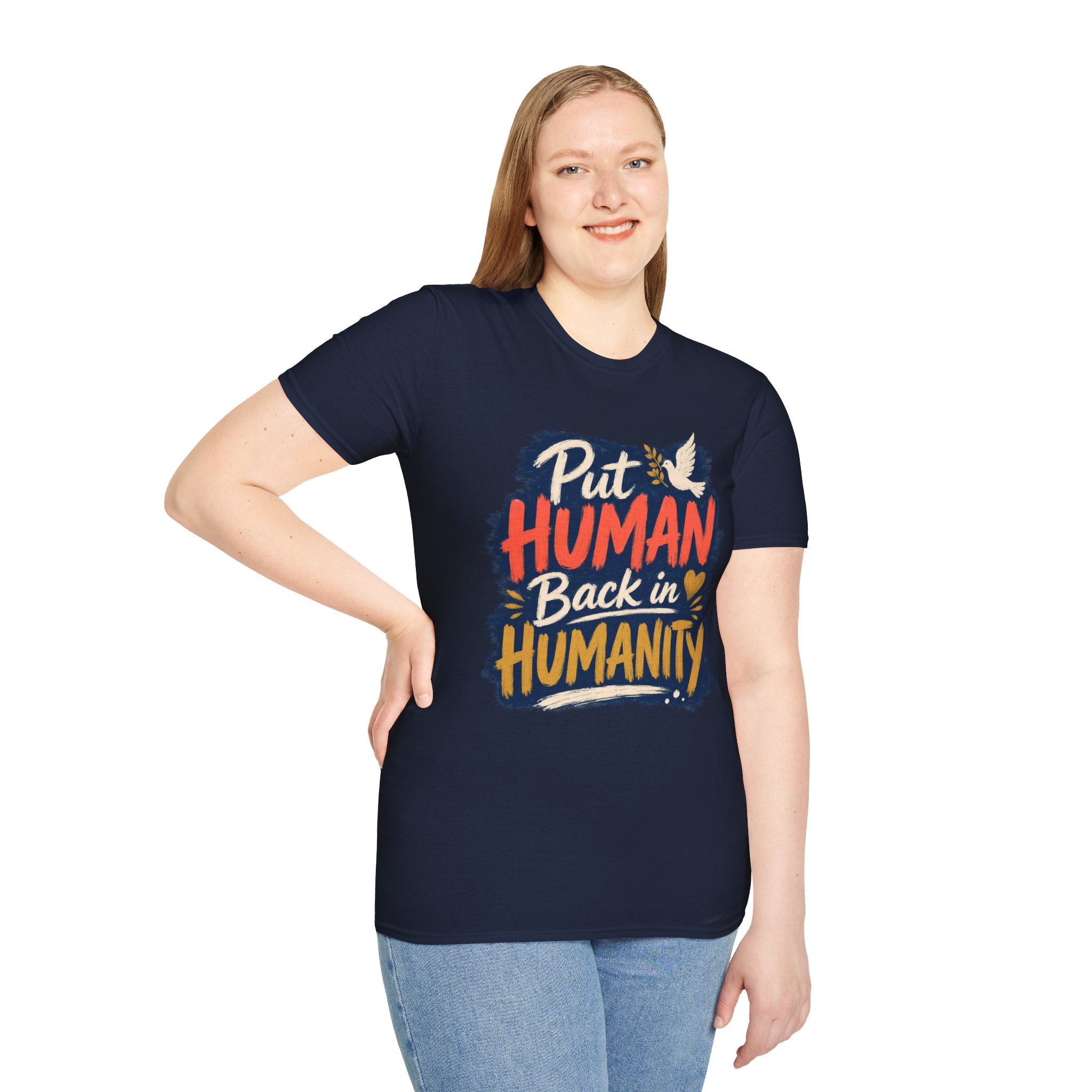 Put Human Back in Humanity T-Shirt — Inspirational Peace Dove Tee