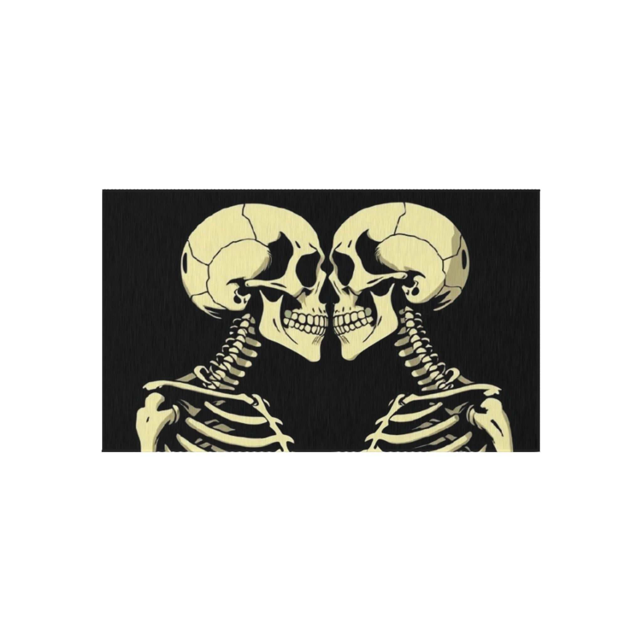 Human Skeletons Kissing Outdoor Rug - Colorful Decorative Mat for Patios & Gardens