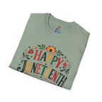 Juneteenth T-Shirt — "Happy Juneteenth" Floral Celebration Tee