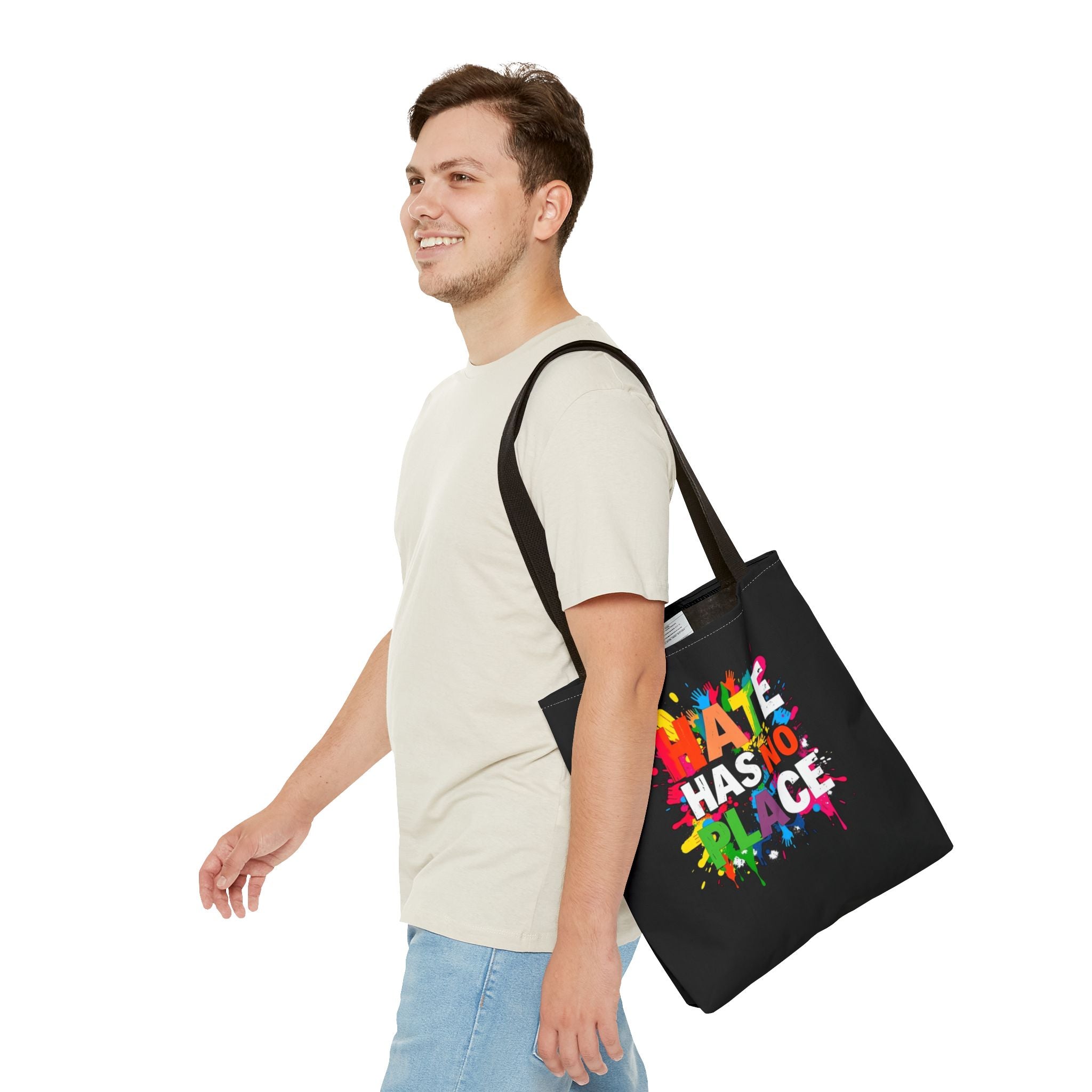 Hate Has No Place Paint Splatter Tote Bag