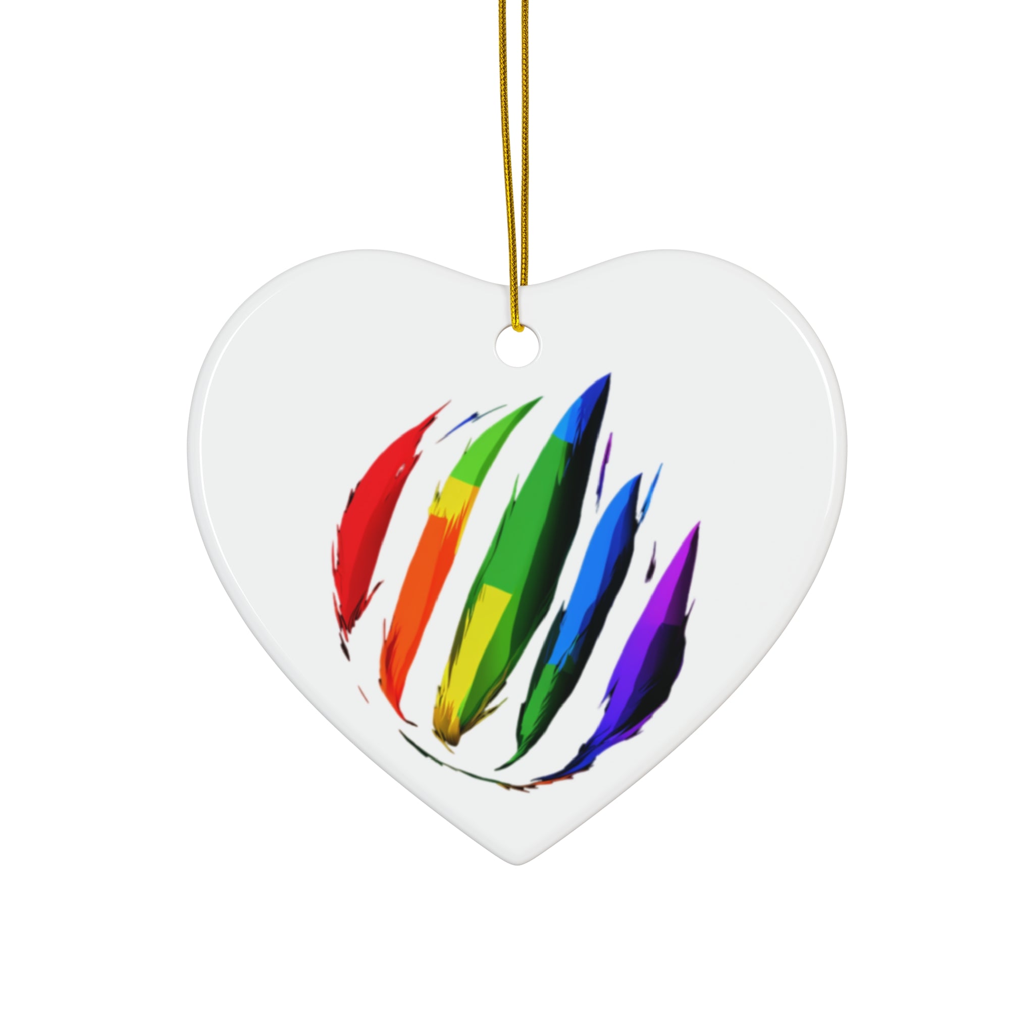 Rainbow Scratch Ceramic Ornament - 4 shapes