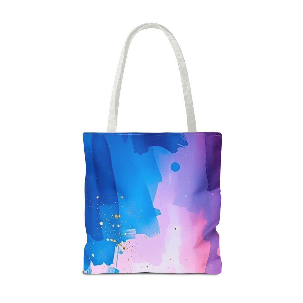 Pink, White and Blue Watercolor on Canvas Design - Tote Bag