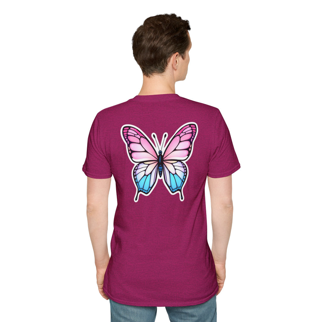 Trans Caterpillar to Butterfly Transformation T-Shirt, Unisex Graphic T-Shirt
