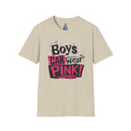 Boys Can Wear Pink T-Shirt — Bold Retro Feminist Graphic Tee
