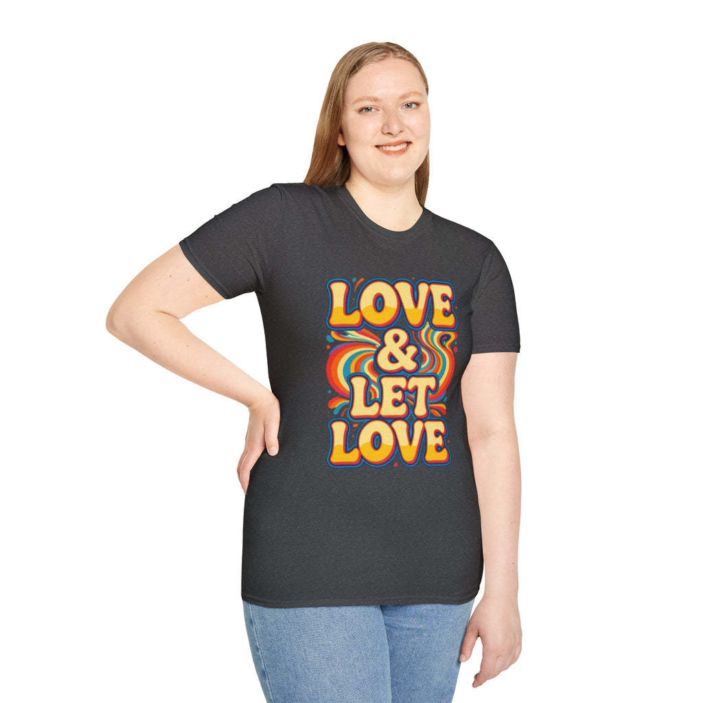 T-Shirt — "Love & Let Love" Retro Rainbow Peace Tee