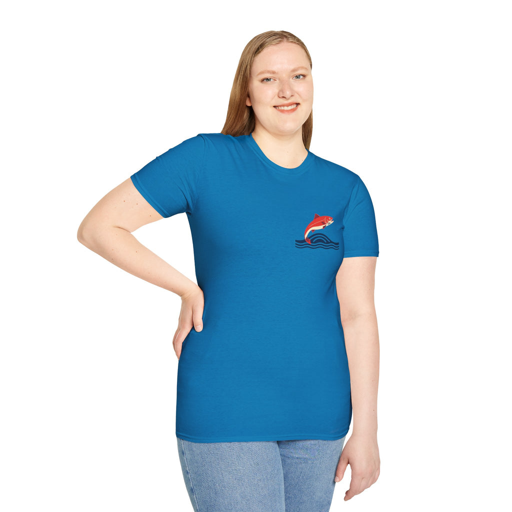 Jumping Salmon Native Pride Softstyle Unisex T-shirt