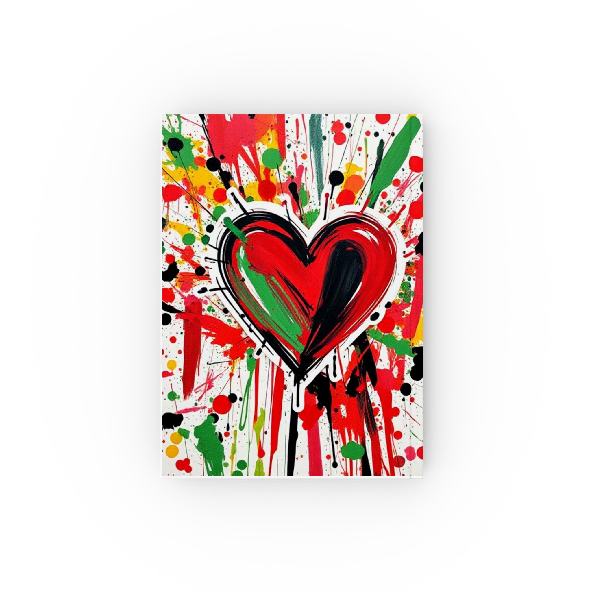 Heart with Pan-African Paint Design Hard Backed Journal - Perfect for Gifts, Journaling, and Celebrations