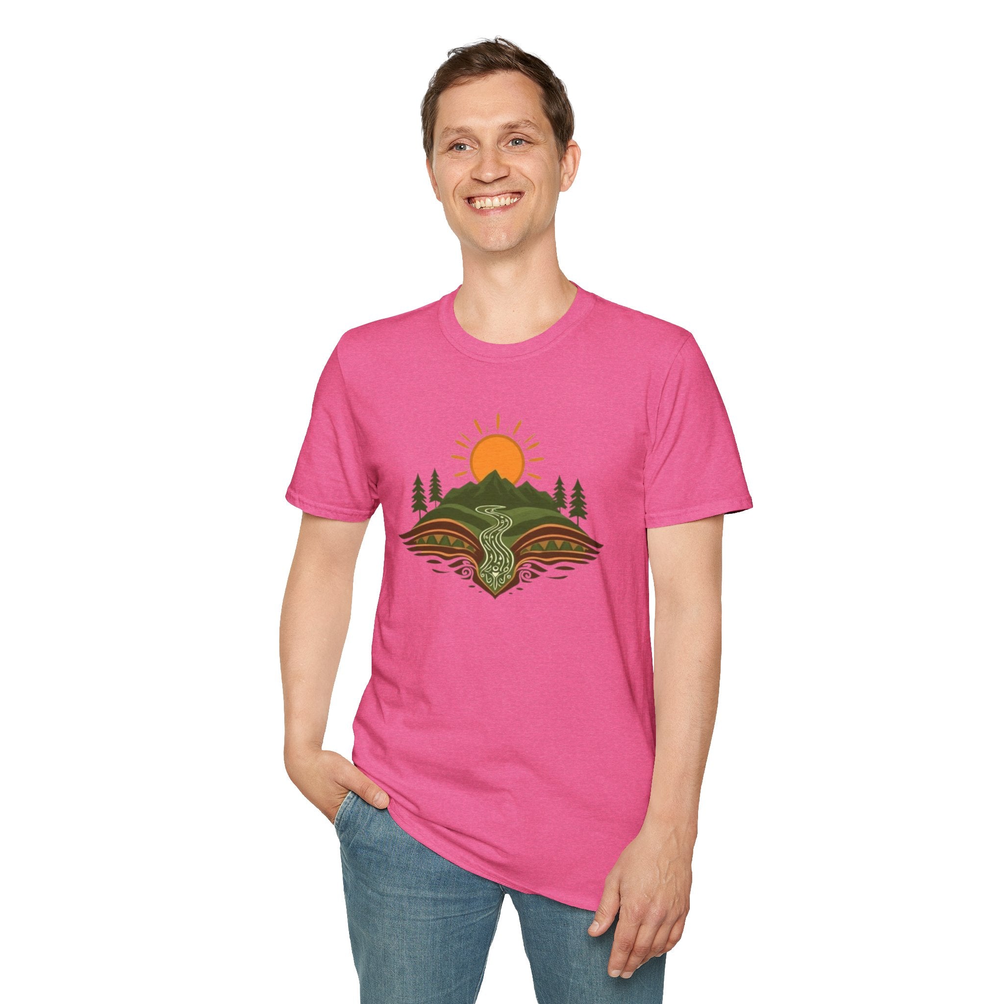 Mountain Scene Unisex Softstyle T-shirt