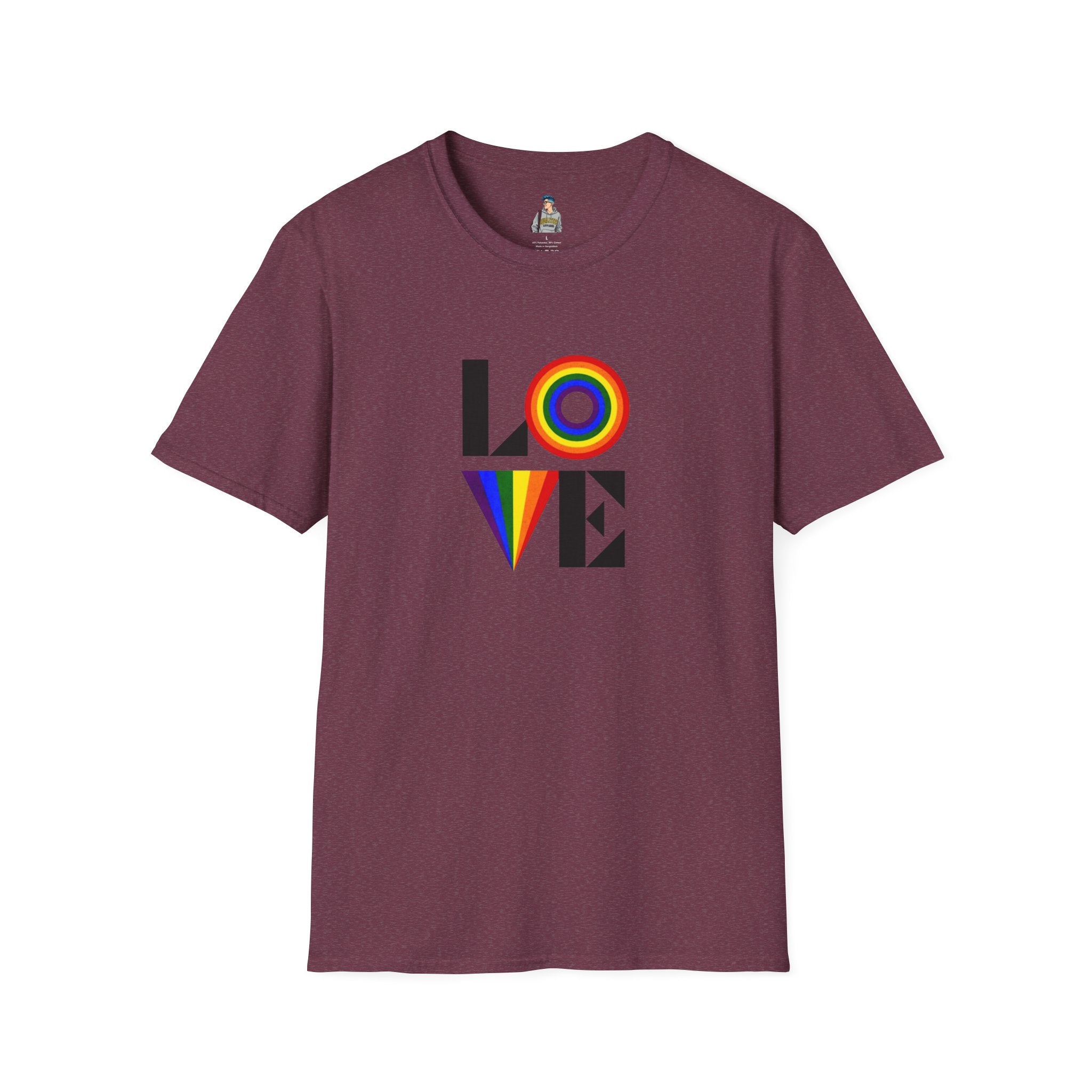 Vibrant LOVE Design for Pride Unisex Softstyle T-Shirt