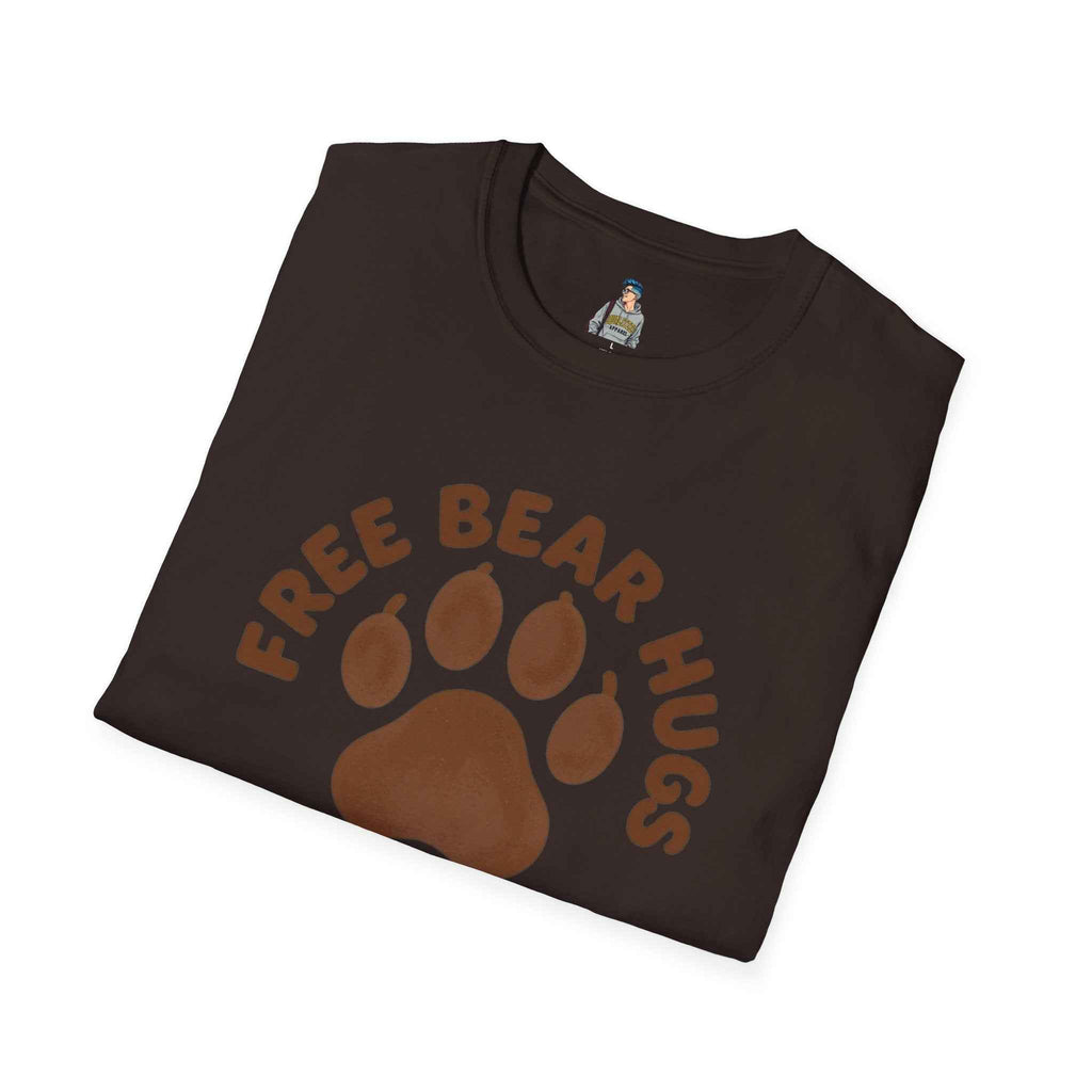 Free Bear Hugs T-Shirt — Cute Paw Print Wildlife Tee