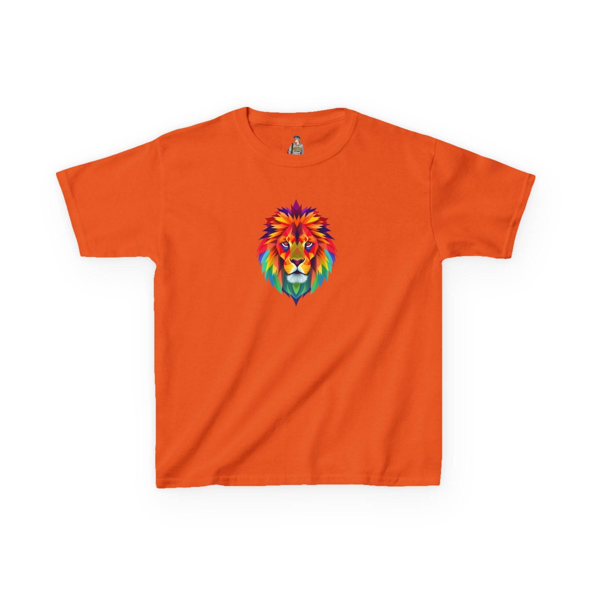 Colorful Fractal Lion Kids Heavy Cotton Tee
