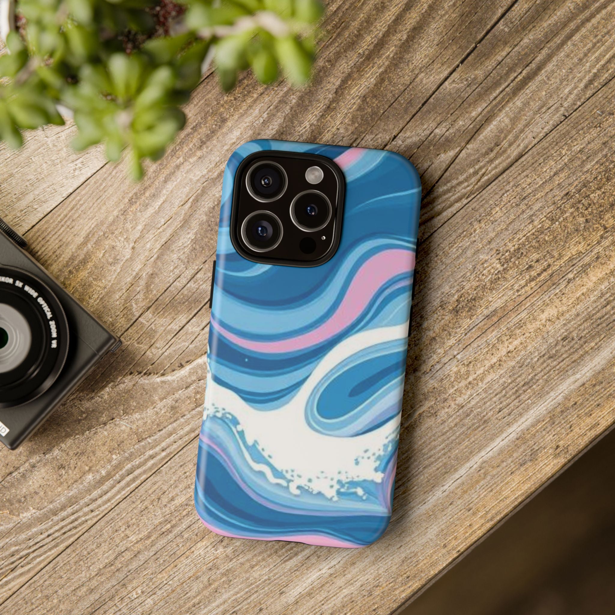 Blue & Pink Swirl Tough Case for iPhone