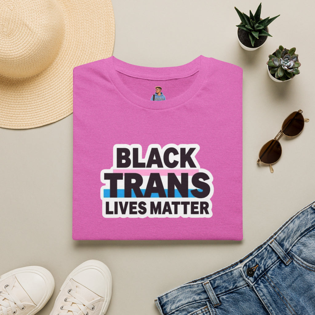 Unisex Softstyle T-Shirt - Black Trans Lives Matter Statement Tee