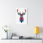 Vibrant Stag Canvas Wall Art - Colorful Geometric Deer Decor