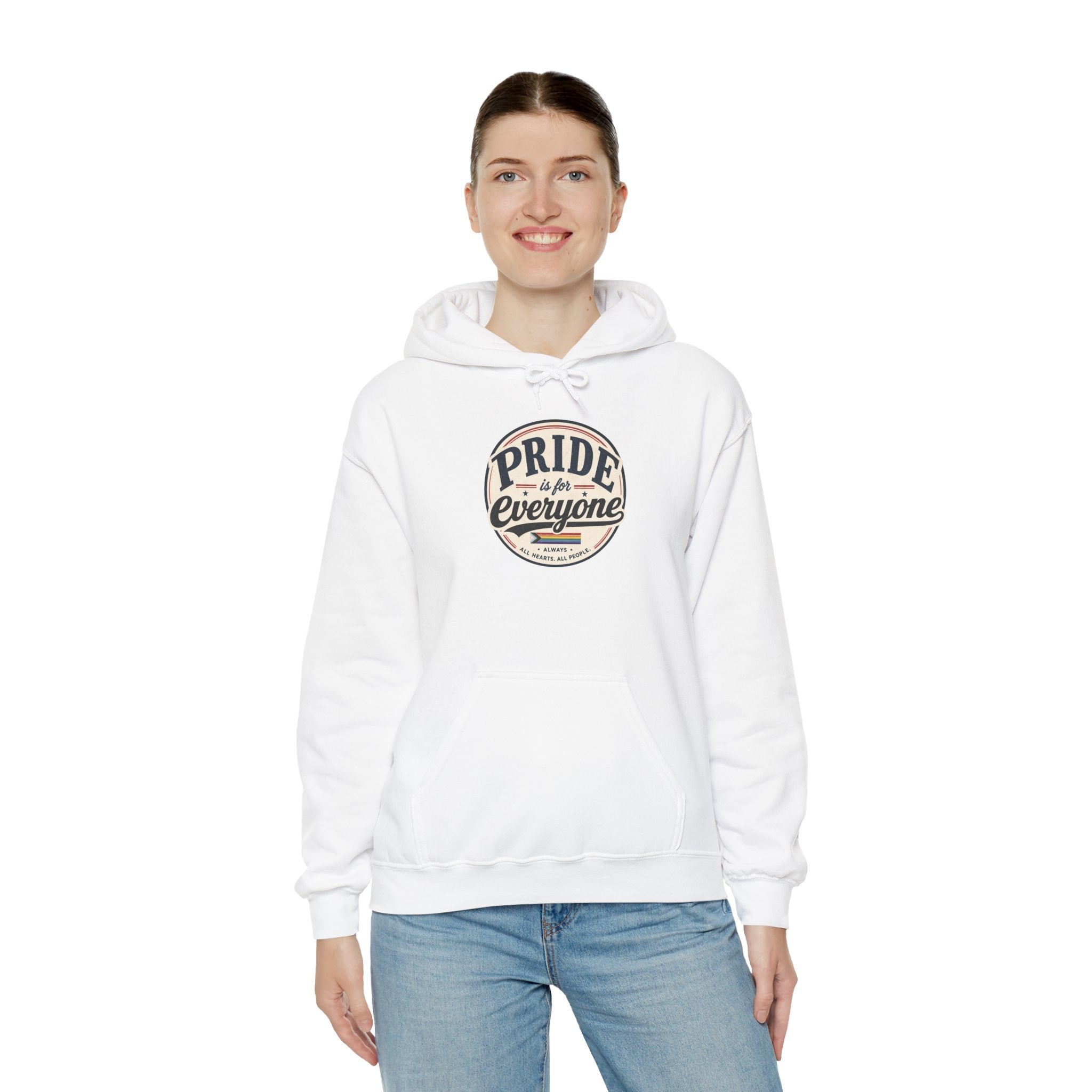 Pride Is For Everyone Pullover Hoodie — Vintage Graphic Inclusivity Sweatshirt