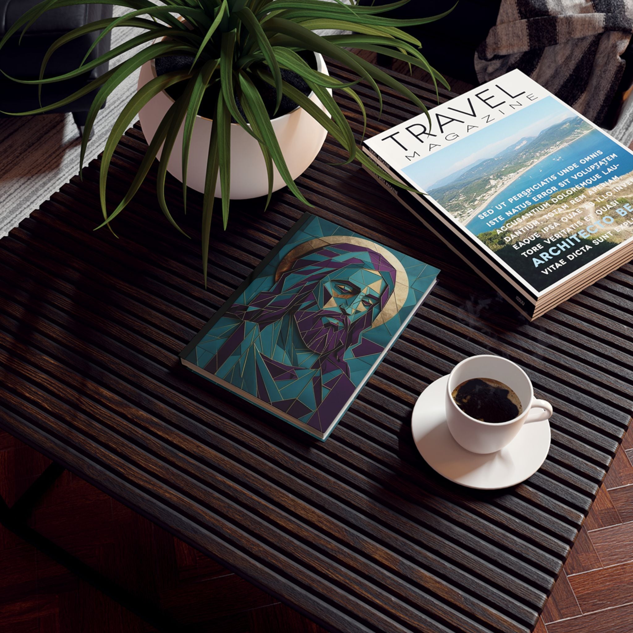 Fractal Jesus Portrait Hard Backed Journal - Perfect for Gifts, Journaling, and Celebrations