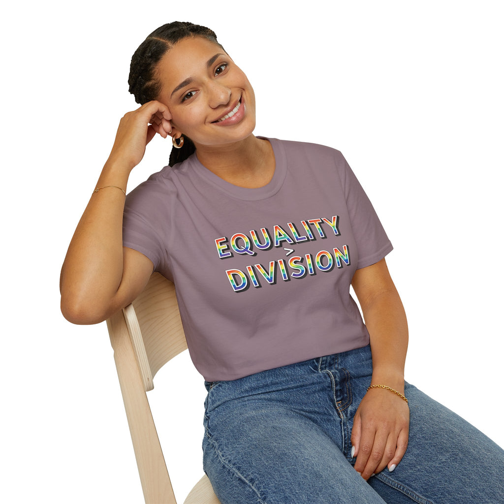 Equality is Greater Than Division T-Shirt — Rainbow Pride Graphic Tee
