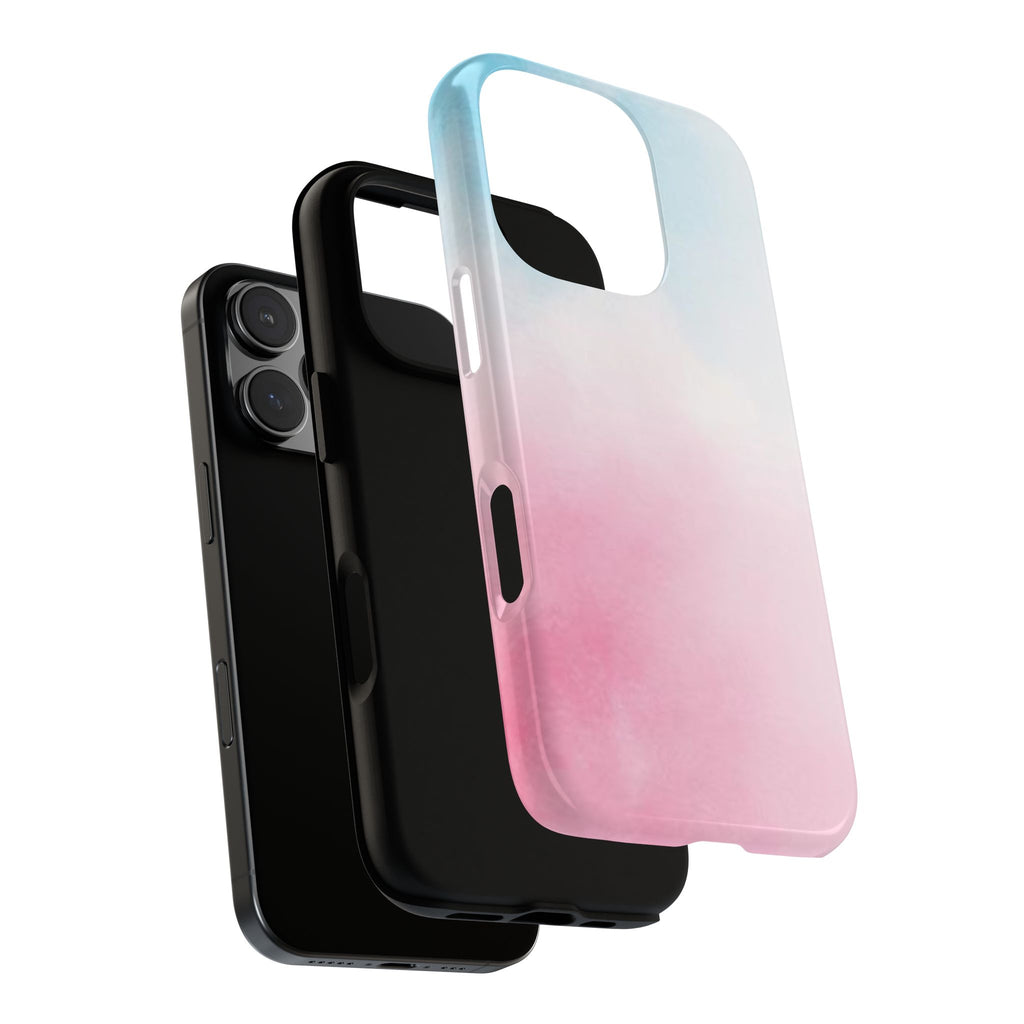 Pastel Cloud Tough Phone Case for iPhone Pink & Blue Gradient Protective Cover