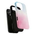 Pastel Cloud Tough Phone Case for iPhone Pink & Blue Gradient Protective Cover