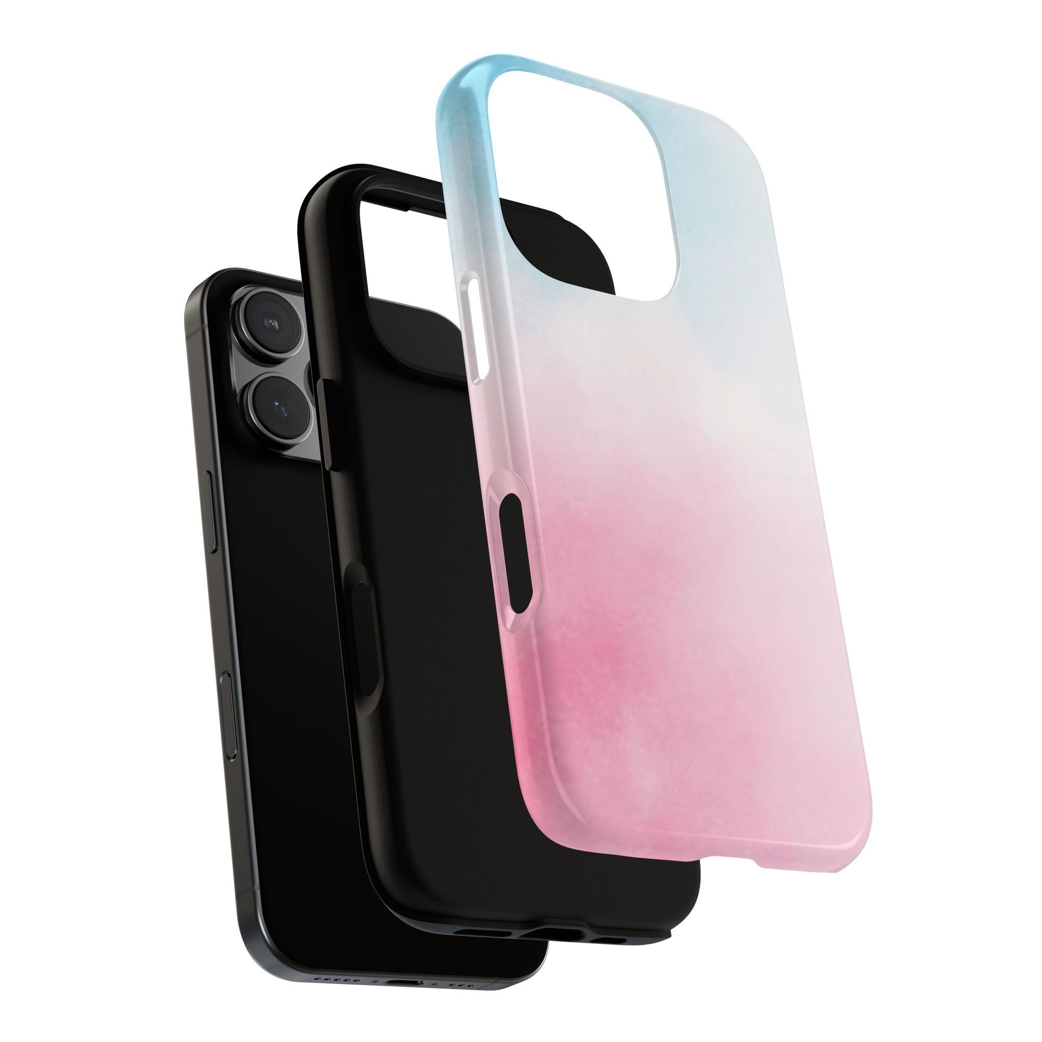 Pastel Cloud Tough Phone Case for iPhone Pink & Blue Gradient Protective Cover
