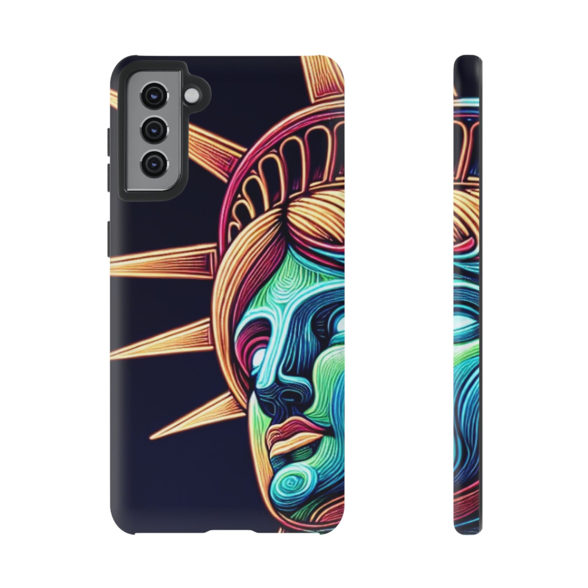 Statue of Liberty Neon Glowing Art Tough Case for Android & iPhone