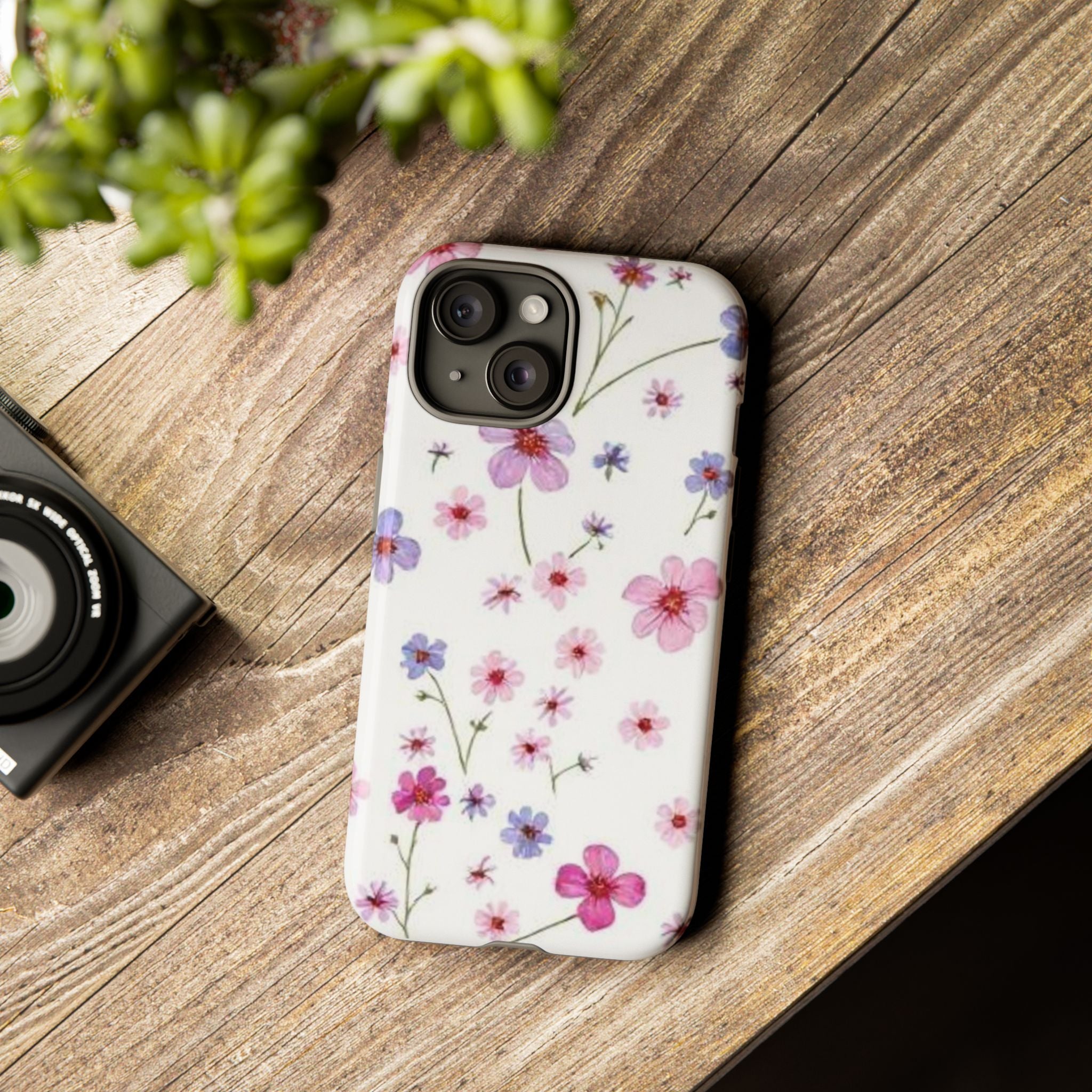 Floral Pink Wildflower Tough Phone Case for iPhone