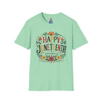Juneteenth T-Shirt — "Happy Juneteenth" Floral Celebration Tee