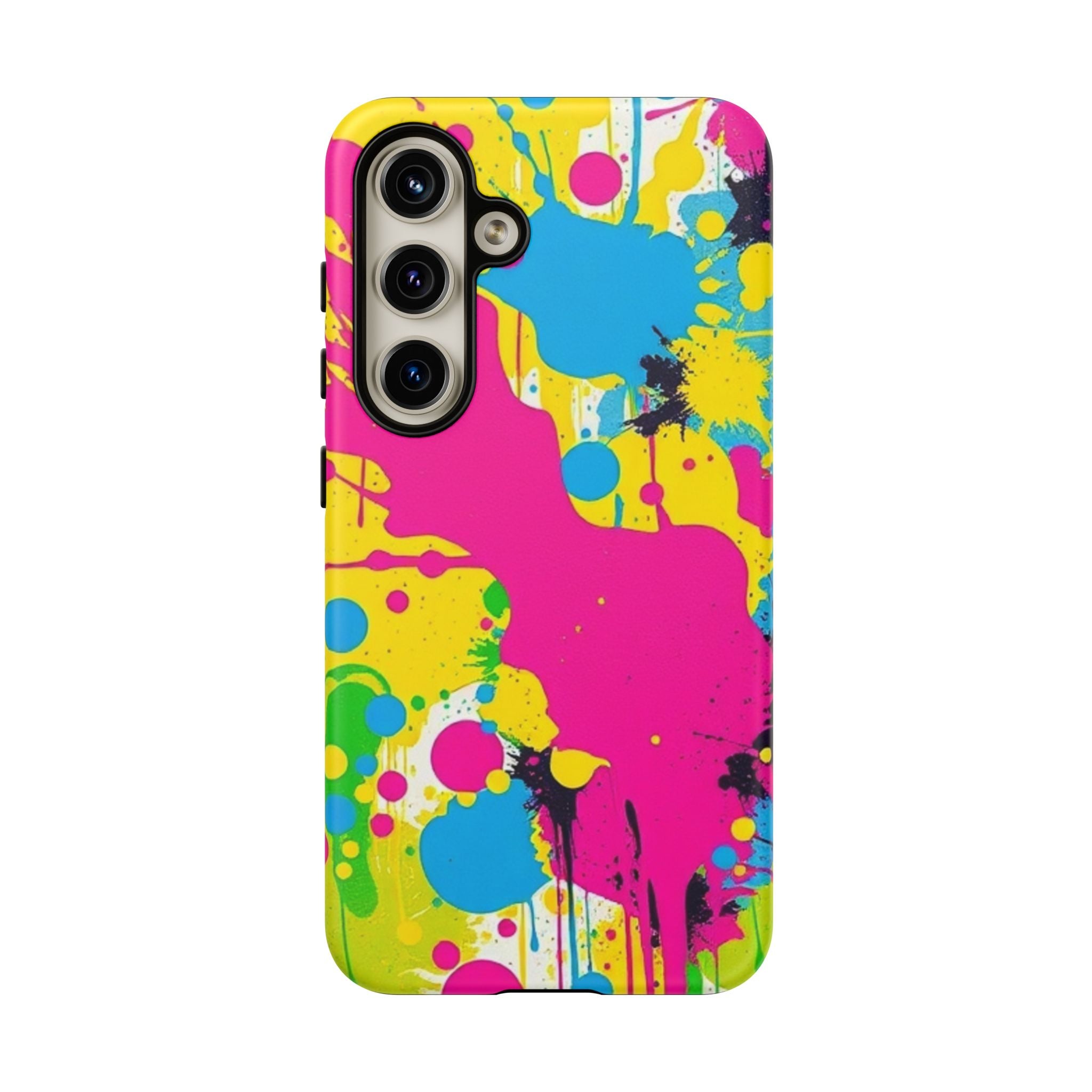 Android OR iPhone Compatible Cases - Crazy Retro Color Splash Design - Unique Tough Cases