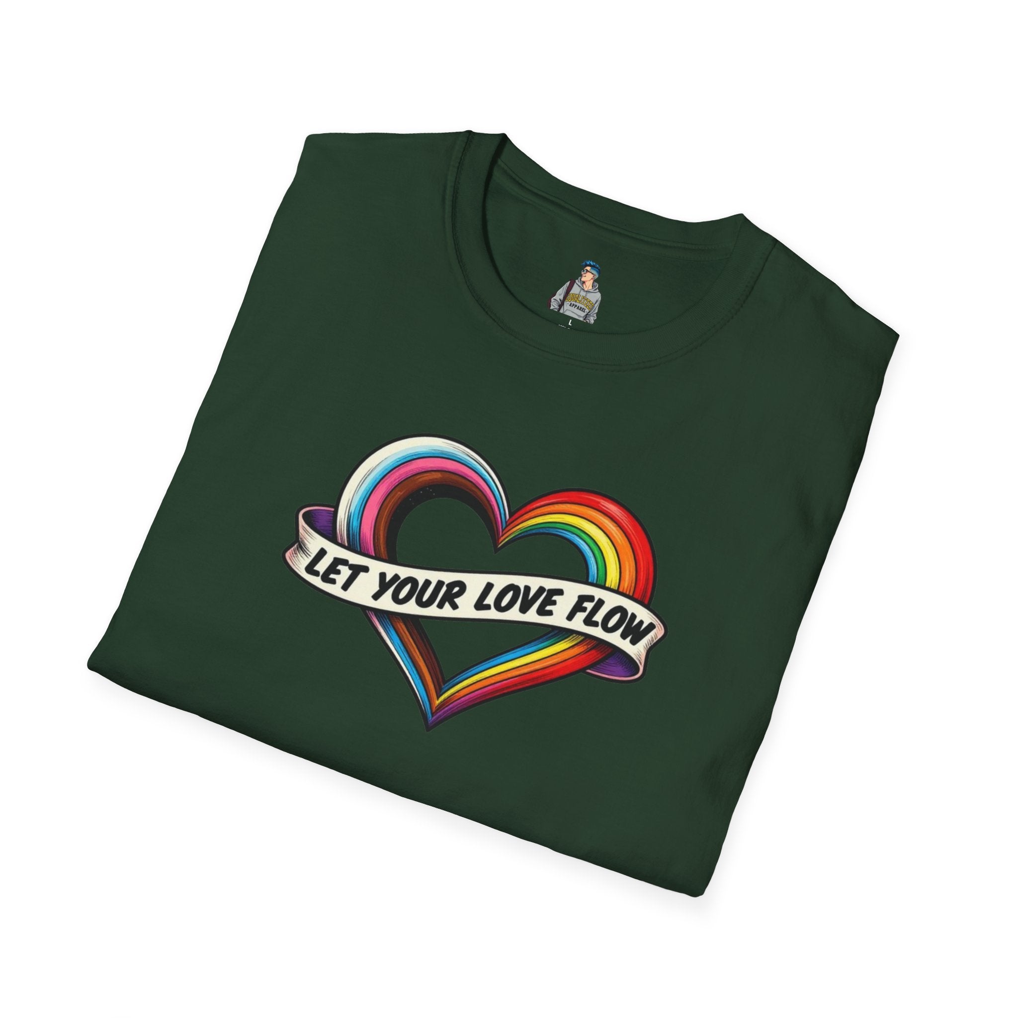 Let Your Love Flow Rainbow Heart T-Shirt