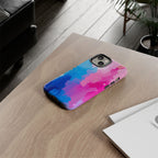 Android OR iPhone Compatible Cases - Pink and Blue Color Splash Design