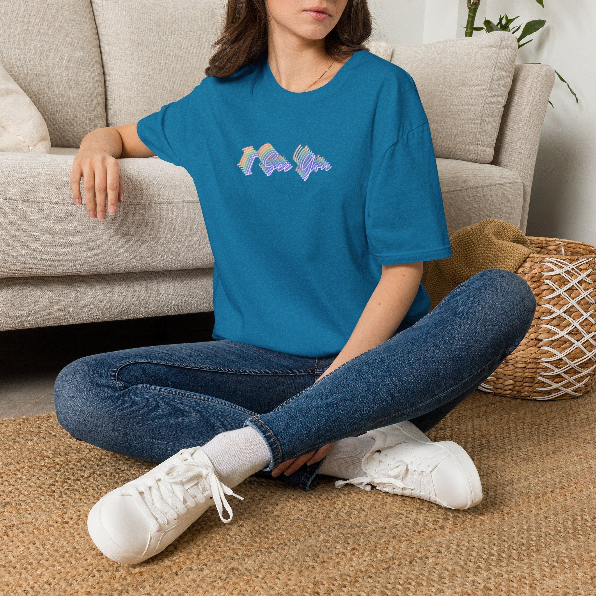 I See You Unisex Softstyle T-Shirt - Colorful Wave Design for LGBTQ+ Visibility