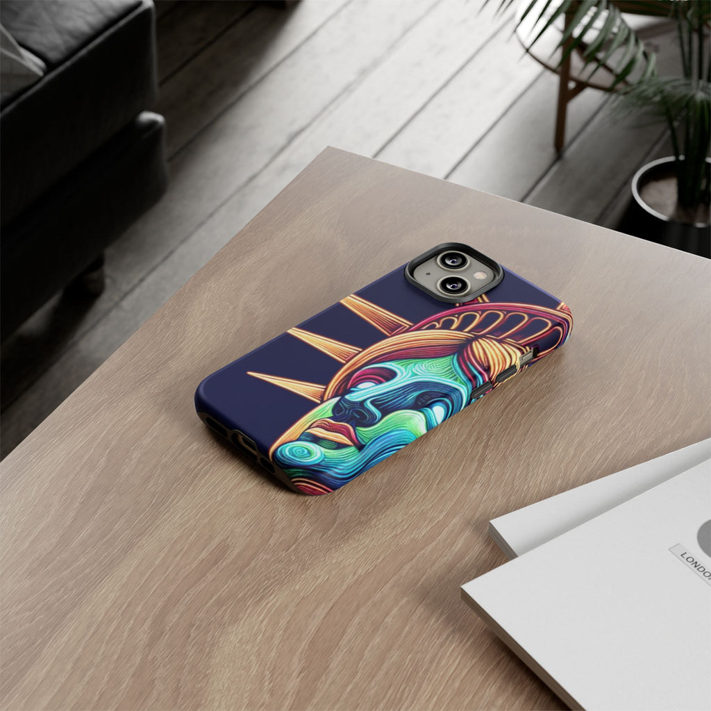 Statue of Liberty Neon Glowing Art Tough Case for Android & iPhone
