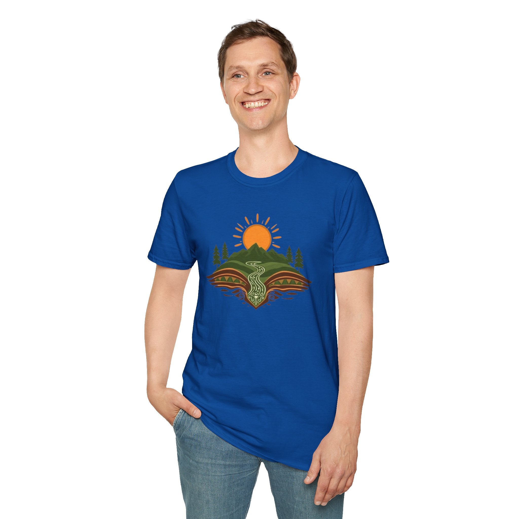 Mountain Scene Unisex Softstyle T-shirt