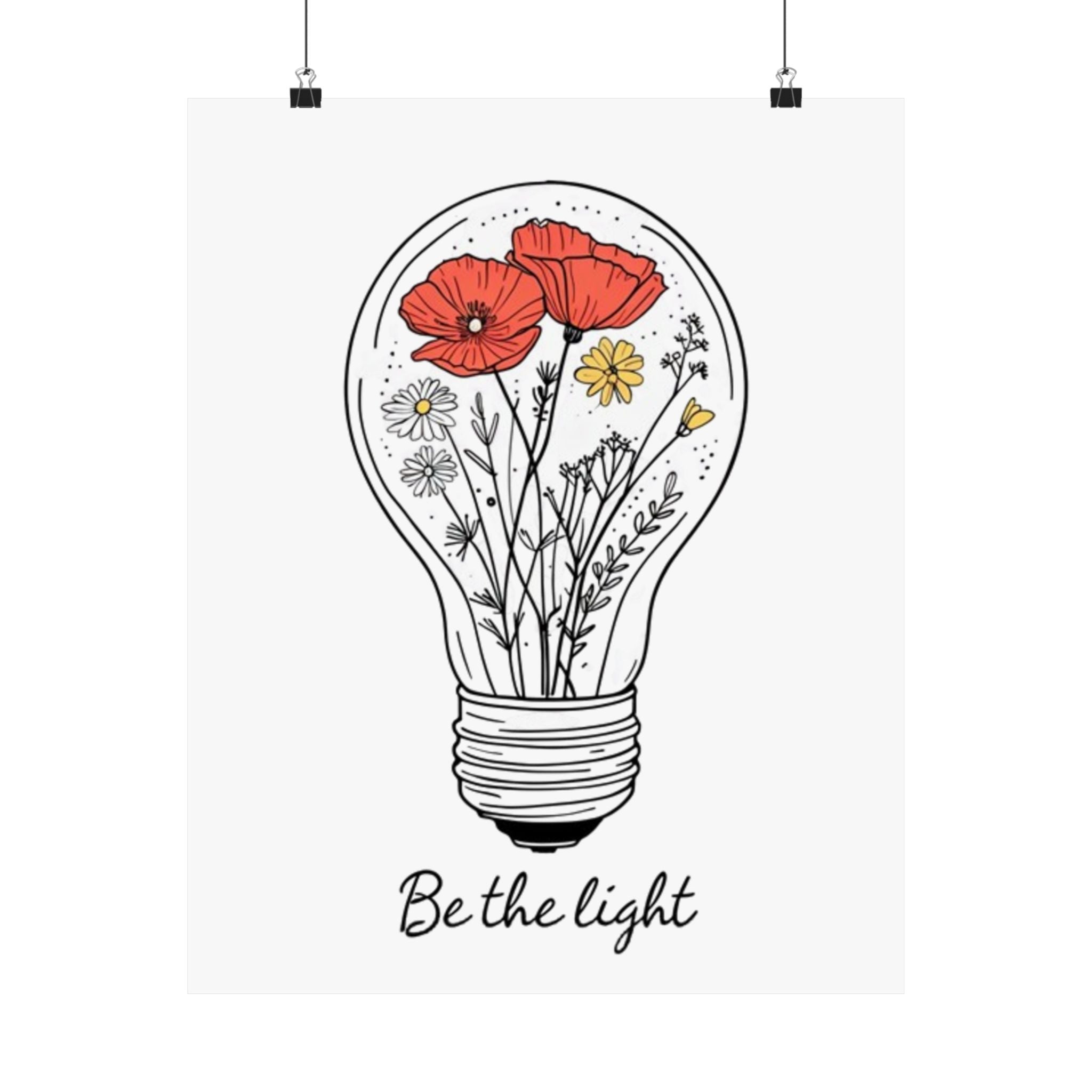 Inspirational Matte Vertical Poster - 'Be the Light'
