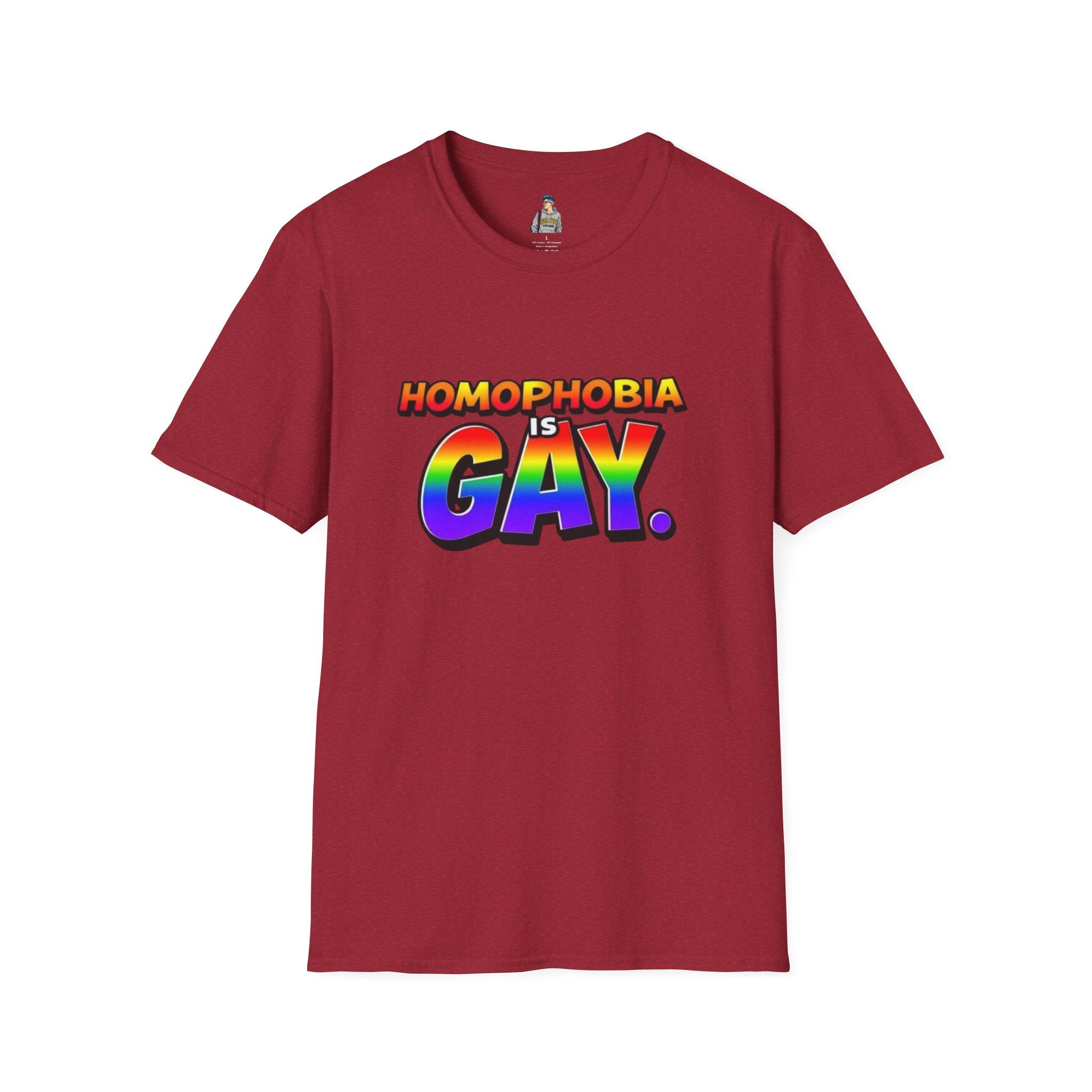 Pride T-Shirt, Homophobia Is Gay Unisex Softstyle Shirt