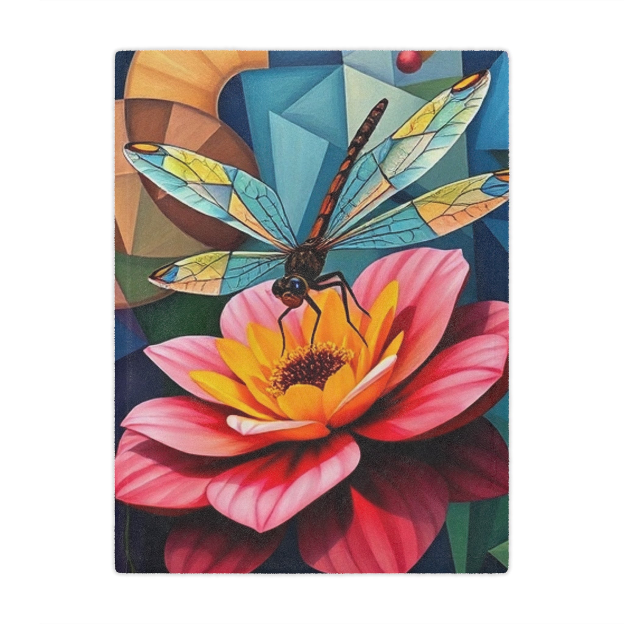 Flower & Dragonfly Microfiber Blanket
