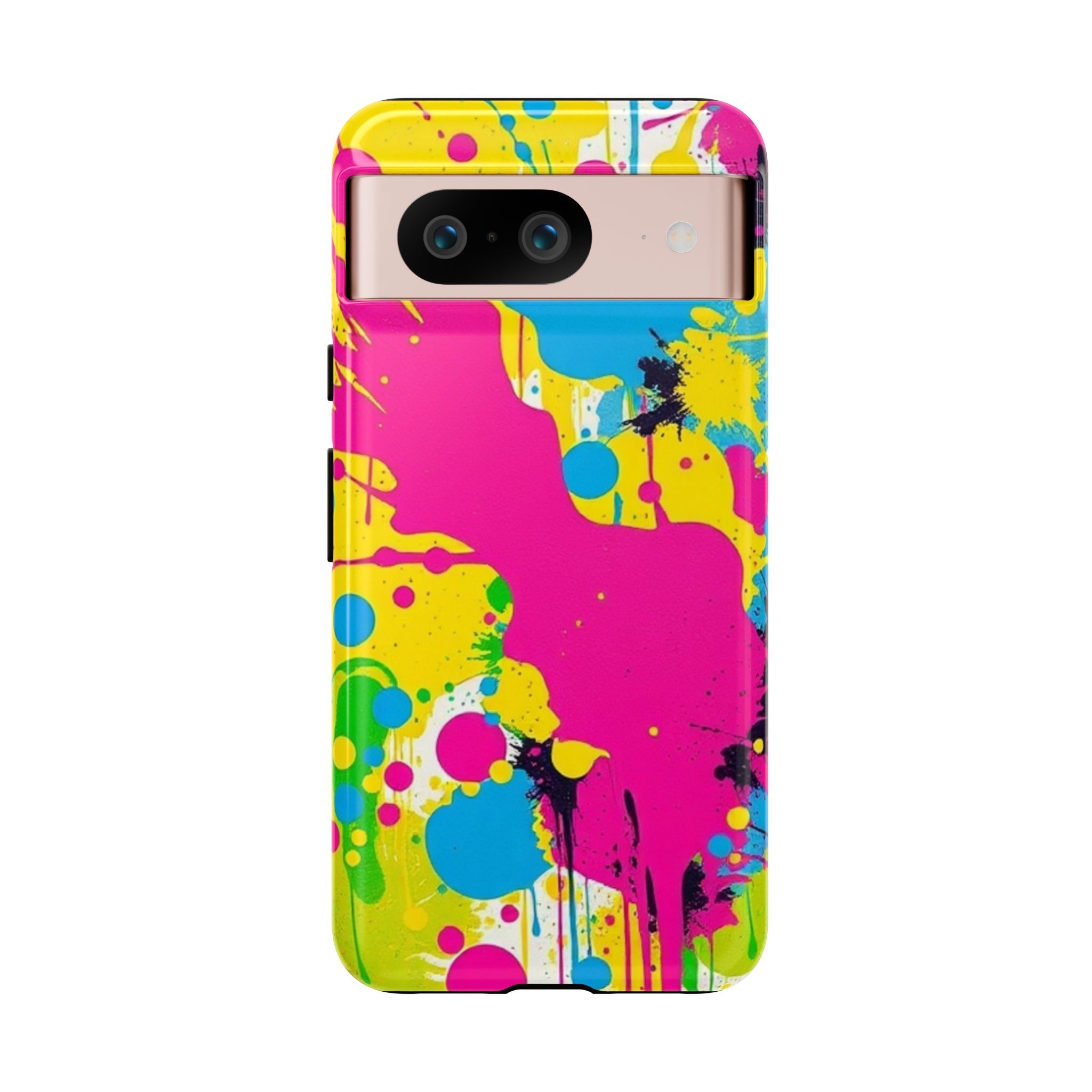 Android OR iPhone Compatible Cases - Crazy Retro Color Splash Design - Unique Tough Cases
