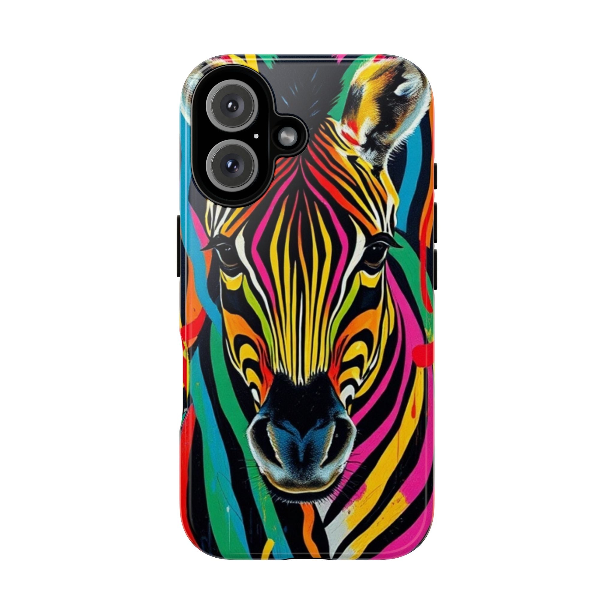 Android OR iPhone Compatible Cases - Rainbow Zebra Design - Unique Tough Cases