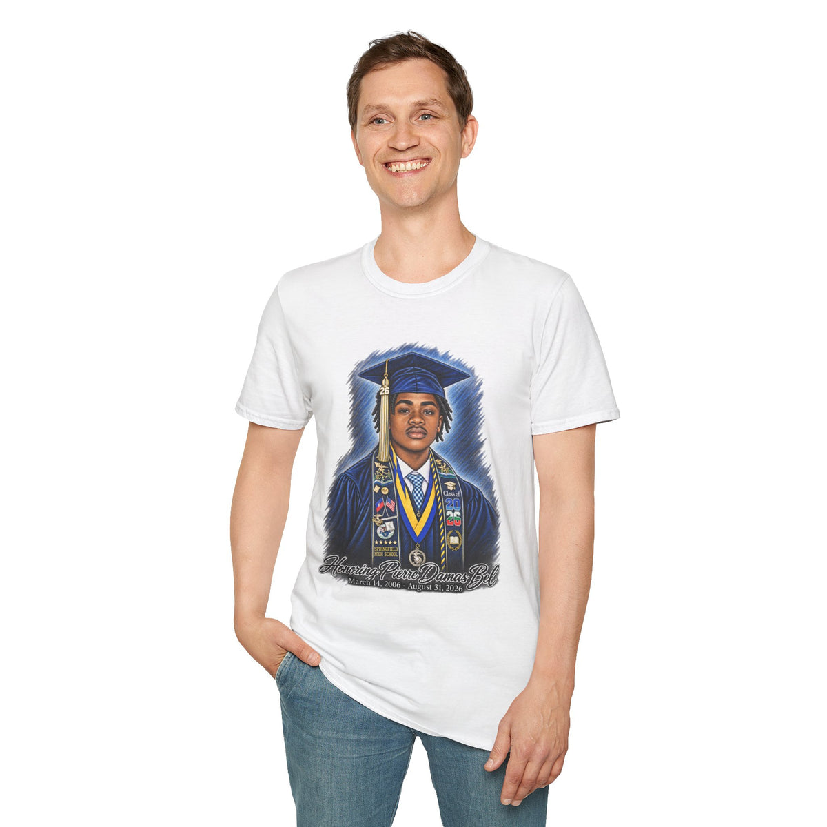 Portrait Front and Back - In Memory of Pierre Damas Bel T-Shirt