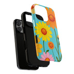 Floral Tough Phone Case for iPhone — Bright Daisy Garden Protective Cover