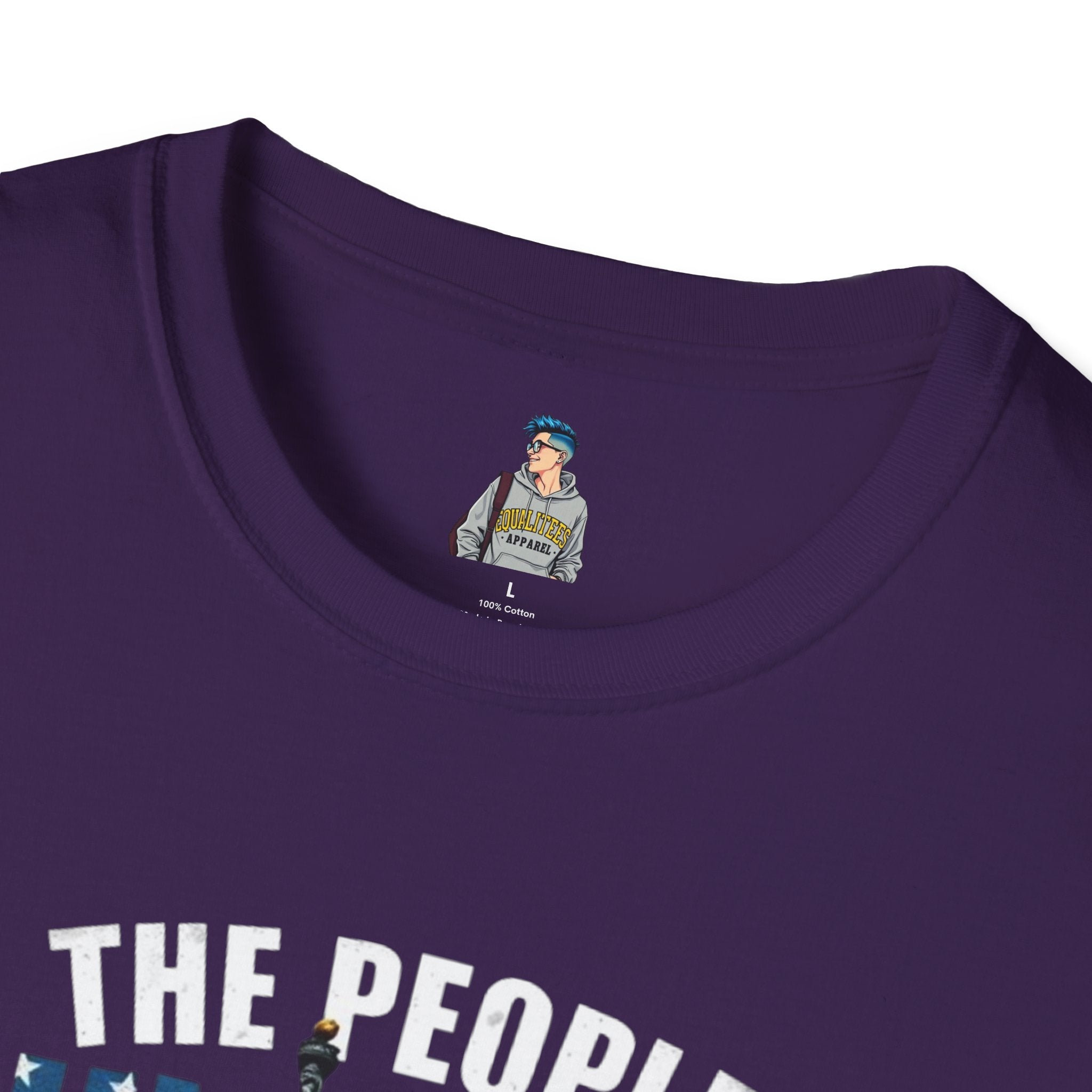Patriotic Unisex Softstyle T-Shirt - "The People United Will Not Be Defeated"